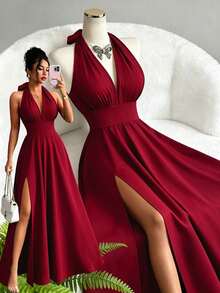 Women Long Dresses - Navy Blue - View 15