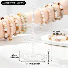 1 Three-Tier/Two-Tier/Single-Tier Rotating Jewelry Rack, Household Storage Rack, Key Rack, Multi-Layer Hairband Rack, Daily Small Item Rack - Multicolor - View 1
