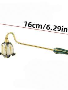 Vintage Enamel Handheld Candle Extinguisher, Aromatherapy Candle Snuffer Tool, Floral Shaped Candle Wick Trimmer, Petal Textured Handmade Candle Accessory - 1PC - View 6