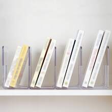 LOVEWE 4-Piece Clear Acrylic Purse & Handbag Organizer - 4-Section Desktop Storage Rack With Shelf Dividers For Neat Book & Bag Organization - 4pcs - View 7