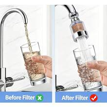 7pcs/Set Kitchen Faucet Filter Aerator, With 5 Replacement Filters And 1 Roll Of Sealing Tape, Soft Water Flow Anti-Splash, Fits Most Kitchen Faucets, Easy Installation, Essential Accessory For Washing Vegetables And Dishes At Home - Multicolor - View 2