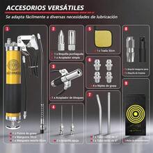 Pistola Engrasadora Neumática MURAMAUDI 7000 PSI Kit 18 Pzs con Manguera 45 cm - A - Ver 3