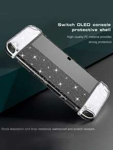Detachable Dockable Hard Shell Switch OLED Starry Glitter Crystal PC Anti-Drop Console Case, Compatible With Switch OLED Glitter Transparent Protective Shell - View 3