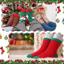 5 Pairs Christmas Socks, Fluffy And Fun, Warm And Elastic For Winter, Novel And Colorful, Unisex Holiday Crew Socks - Multicolor - View 6