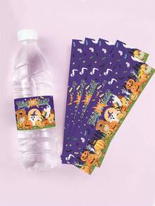 16 buah Stiker Botol Minum Halloween, Motif Hantu Kelelawar, Cocok untuk Dekorasi Halloween, Dekorasi Trick or Treat untuk Halloween, Dekorasi Rumah, Dekorasi Meja Dapur, Hadiah Halloween, Dekorasi Musim Gugur - Halloween - View 3