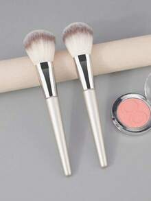 1 Peça Pincel de Pó Fofo para Blush e Base, Ferramenta de Maquiagem Sintética Macia para um Visual Natural e Misturado, Pincel Cosmético Premium para Aplicação em Todos os Tipos de Pele - Multicolorido - Visão 2