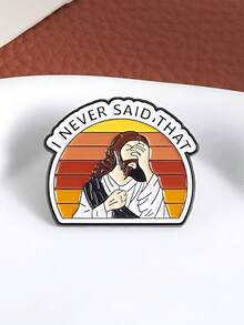 Funny Facepalm Quote Brooch – Vintage Character Enamel Pin For Bag Jacket Accessories - Multicolor - View 3