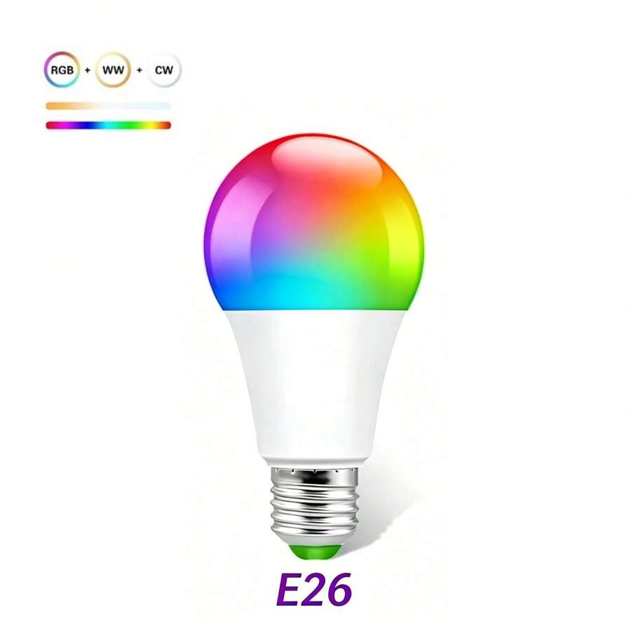 110V CozyLife Smart Bulb 9W E26 RGB 2700-6500K LED Home Light Bulb Compatible With Alexa, Echo And Home Assistant Multicolor, Music Sync - Multicolor - View 1