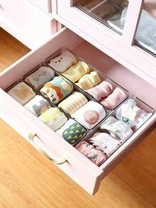 1pc/3pcs/4pcs/6pcs/8pcs/12pcs/16pcs Transparent Drawer Organizer Boxes, Suitable For Storing Teacups, Cutlery, Pens, Socks, Etc. Ideal For Kitchen, Bathroom, Bedroom Closet Storage, Home Organization Helper - Multicolor - View 9