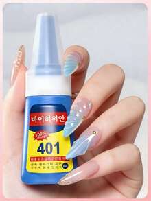 1pc 401 Super Glue, High Viscosity, Fast Curing, Transparent & No Trace, Low Odor Formula, Multi-Surface Bonding, Suitable For Jewelry Making, Rhinestones, DIY, Plastic, Metal, Glass, Wood - 401 Nail Art Glue - View 1