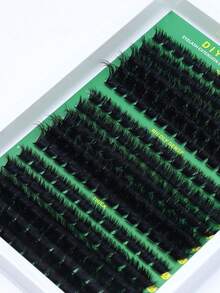 Tufos de Cílios Postiços Individuais Segmentados DIY de Volume Super Espesso com Densidades Mistas, 120+150+200P, Curvatura D, Efeito Fofo e Dramático, com Ferramentas de Cílios Grátis - D - Visão 2