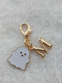 1PC Zinc Alloy Ghost Pendant And Letter Marked Keychain Charm, Bag, Backpack, Wallet, File Bag, Car Key Accessory Pendant, Holiday Party Gift, Birthday Gift, Mother's Day/Father's Day Gift, Back To School/Graduation Season Gift, Halloween Gift, Creative Handmade Keychain - Multicolor - View 11