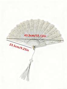 1pc Vintage Chinese Style Floral Folding Hand Fan, Summer Handheld Decorative Fans, Elegant Tassel Pendant, Wedding Holiday Essentials, Party Photography Prop, Cheongsam Hanfu Accessory, Summer Gift - Multiple Styles - View 4