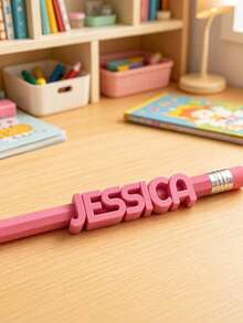Custom 3D Pencil Topper,Personalized Pencil Cap,Cute Desk Accessory,Customized Letter Pencil Cover,Customizable Name Pencil Decoration,Back To School - Style a - View 7