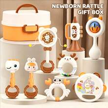 1/2/8PCS Adorable Animal Rattle Set, Rabbit Deer Crab Shape Baby Shaking Toy With Sound, Soft Handle Interactive Sensory Toy, Fine Motor Skills Development Gift For Toddlers 18 Months+ - Multicolor - View 3
