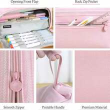 56pcs Luxury Stationery Set, Includes 1 Multi-Function Double-Window Pencil Case, 7 Black Gel Pens, 6 0.5mm Mechanical Pencils, Ruler, Eraser And More, Suitable For Middle School Students Back To School, Office And Study Supplies - Stationery Set - View 4