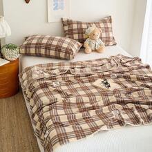 1 buah Selimut Lembut Katun Fleece Motif Kartun, Dapat Dipakai, Selendang, Selimut Tidur Siang Tanpa Sarung Bantal, Cocok untuk Kantor, Ruang Tamu, Kamar Tidur, Selimut Serbaguna - Coklat - View 4