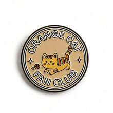 1 Pc Of Funny Home Orange Cat Enamel Brooch Monitoring Window Office Chair Cute Cat Clothing Pin Canvas Bag Decoration - Multicolor - View 13