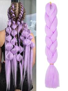 24 Inch High Temperature Synthetic Braiding Hair Bundles, Suitable For Braiding, Colors Include Light Brown, Platinum Blonde, Gray, Black, Brown Gradient, Multicolor, Fashion Braiding Hair Extensions, Suitable For Daily, Party, Cosplay, Music Festival And More - Multicolor - View 27