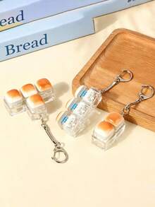 Keyboard Key Keychain, Pressure Relief, Bread Stress Toy, Creative Bag Pendant, Office School Home Novelty, Friend Gift. - Multicolor - View 2