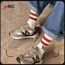 2 Pairs Number 123 Men's White Basketball Sports Socks, Mid-Calf Socks For Autumn/Winter, Women's (Random Color) - Crew Socks - View 4