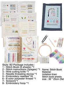 LAMYA DIY Creative Sewing Kit Embroidery Stitch Book For Beginners - Learn And Practice Hand Sewing Techniques - DIY Sewing Kit - View 10