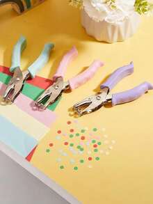 Macaron Color Manual Hole Puncher, Suitable For Paper And Cardstock Metal Binding, 6mm Hole Diameter, Suitable For Office Supplies, No Battery Required - Multicolor - View 5