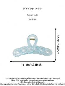 FURDANXINYI 1pc Translucent Chain Hair Clip, Soft And Clear Chain Design Hair Clip, Non-Slip Durable Large Size Women's Daily Styling Hair Accessory, Fashionable Translucent Chain Hair Clip, Suitable For Beautiful And Cute Daily Hairstyles - Multicolor - View 11