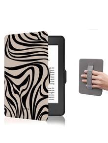 斑馬條紋保護殼 適用 7/6.8/6 吋 Kindle Paperwhite (第 12/11/10/7/6/5 代 - 2024) | Kindle Colorsoft Signature Edition 電子閱讀器配件，可愛極簡風保護殼附手提帶，適合送給同事與朋友的禮物 - 彩色 - 查看 6