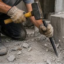Heavy-Duty Hex Shank Point Chisel For Breaking Concrete, Brick, And Stone - A - View 1
