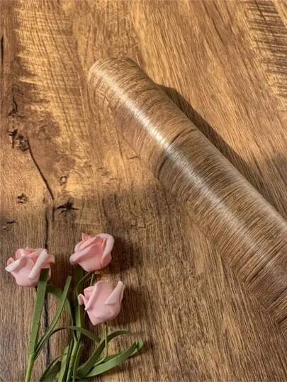 1 Roll Wood Grain Self-Adhesive Wallpaper, Vintage Removable Vinyl Film For Countertop, Cabinet, Wall Decor, Spring Decoration, Holiday Decoration, Birthday, Graduation And Other Occasions