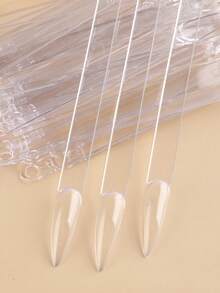 10pcs Clear Ring-Shaped Nail Art Practice Tips, Transparent Fan-Shaped Nail Polish Display Sheets, Nail Art Color Display Board, Nail Art Supplies, Nail Art Tools, Nail Art Accessories - Clear - View 5