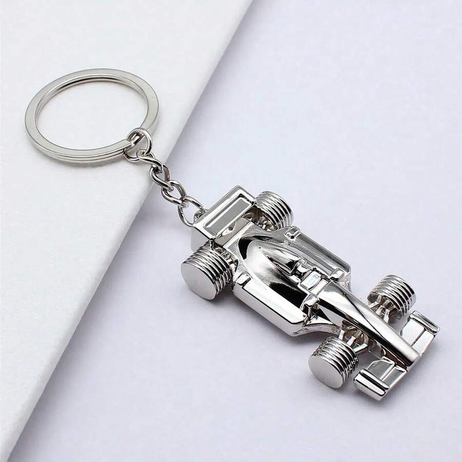 3D Metal Racing Car Keychain With Lanyard & ID Holder, Stylish Car Bag Charm, Holiday Gift For Parents, Teachers And Graduates - Multicolor - View 1