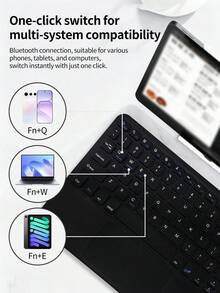 AKKHOO Wireless Keyboard, Rechargeable, Touchpad, Touch Mini Keyboard, Compatible With IPad Tablet - Black - View 6