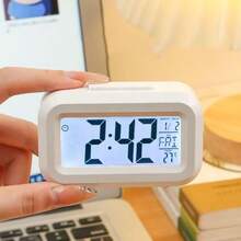 Multifunctional Mini Digital Alarm Clock With LED Display - Portable, Battery Powered Calendar, Thermometer And Timer, Suitable For Office, Bedside Or Desk, Bedroom Alarm Clock, Small Size, Batteries Not Included - Multicolor - View 6