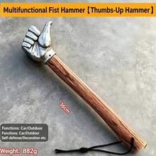 Multifunctional Thumbs-Up Hammer, Practical Solid Stainless Steel Hardware Tool For Outdoor Use, Window Breaker For Emergency Self-Defense, Creative Craft Ornament - A - View 6