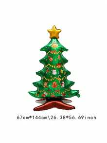 1 Christmas Tree-Shaped Balloon, Suitable For Christmas-Themed Events, Holiday Parties, Outdoor Yard Decorations, Storefront Displays, Creating An Indoor Atmosphere, Themed Decorations, Festive Occasions, - Christmas Tree Balloons - View 2