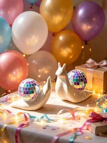 1 Set Disco Snail Decor And Light Catcher – Indoor/Outdoor Window Decoration, Refractive Tabletop Ornament, Creative Home Decor - A - View 7