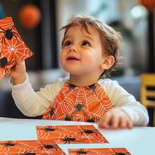 24pcs Halloween Spider Web Theme Party Cocktail Disposable Paper Napkins, Vibrant Medium Size Decorative Dinner Napkins, Holiday Birthday Party Decoration - Multiple Styles - View 4