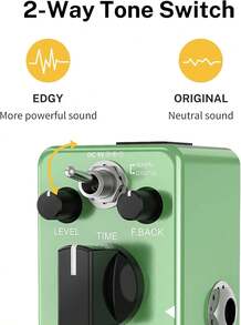 Donner Wave Delay Pedal For Electric Guitar, Digital &Amp; Analog Warm Delay 2 Modes Guitar Effect Pedal For Pedalboards True Bypass - ColorF - View 2