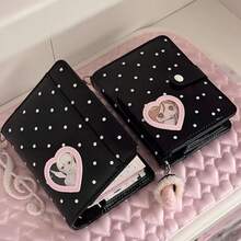 Original Polka Dot Heart Window Replaceable Inner Core Planner Cover - Heart Window Combination, (Cover Only) Cute Style, Diary Cover, Loose-Leaf Book, Replaceable Inner Core With Ring Binding, Convenient For Personalized Planning And Notes - Multicolor - View 10