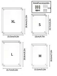 1 Set Wall-Mounted Acrylic Photo Frame, Drill-In Style, Extra Sturdy, Transparent, Multiple Sizes Available, Suitable For Various Home Decor Scenes - one-size - View 11