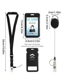 Retractable Lanyard Neck Card Holder, Reversible Double-Sided Transparent Employee ID Badge Holder, Bus Card Holder - Multicolor - View 3