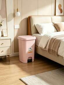 18L Large-Capacity Pedal Trash Can With Sealed Lid For Odor Prevention, Made Of Thickened Durable Plastic, Suitable For Home Kitchens, Bathrooms And Living Rooms; Step-To-Open Design Keeps Hands Clean - Multicolor - View 5