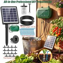 Rotatable Solar Panel Automatic Drip Irrigation Kit 12 Timed Watering Modes With Low Water Alert For Summer Vacation Garden And Balcony Plant Care - A - View 10