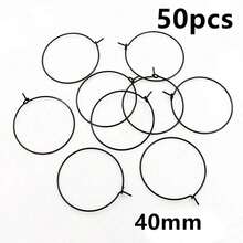 50pcs 20-40mm Beading Hoops Earrings Big Circle Ear Hoops Earrings Wires For DIY Jewelry Making Accessories Supplies - Circle Hoops - View 28