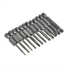 12pcs 50mm Magnetic Screwdriver Bit Set 1/ 4 Hex Screw Driver Bit Extension Adapter Security Head Star Hexagonal Handle Hollow Plum Blossom Bit Set - 12-piece Hollow Screwdriver Bit Set - View 8