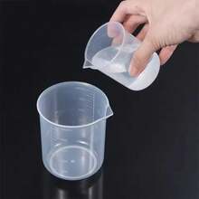 4pcs/Set 50ML/100ML Clear Plastic Beakers, Laboratory Measuring Cups, Kitchen Baking Supplies, Measuring Tools - Transparent - View 3