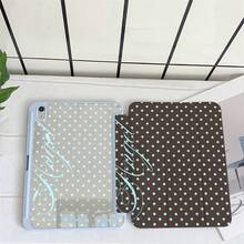 深棕色薄荷波點印花保護翻蓋平板電腦保護殼，附筆槽，相容 iPad 第 10 代 Smart Case/11(A16 2025)/相容 Galaxy S9/S7/S10+/相容 /相容 - 彩色 - 查看 7