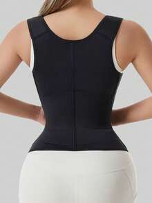 1pc Women's Waist Trainer, Waist Trimmer, Sports Waist Belt - Black - View 2